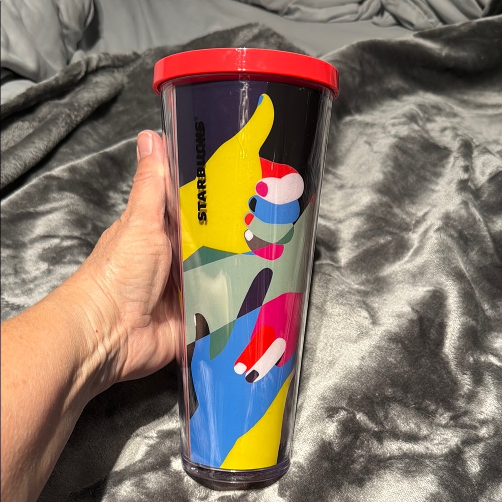 Starbucks Colorful Tumbler with Red Lid